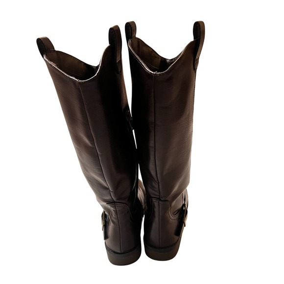 Kids‎ Brown Knee High Riding Boots with Buckle Detail and Zipper Closure - Picture 4 of 13